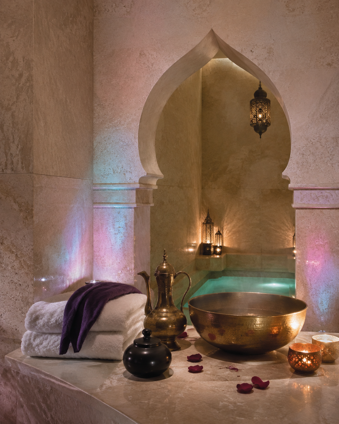 A Moroccan hammam-inspired care setting
